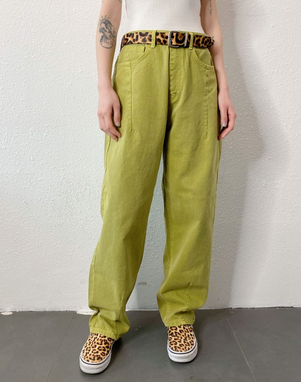 Lime Baggy Jeans #250305
